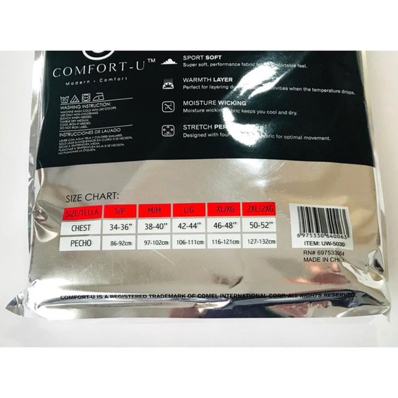 Navy Blue - Men Thermal 2 PCS Set Microfiber Fleece Crew Neck Top & Pants 2XL - Picture 7 of 7